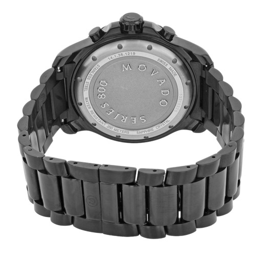 Movado Series 800 Black PVD Coated Rotational Steel Quartz Mens Watch 2600119 - Picture 4 of 9