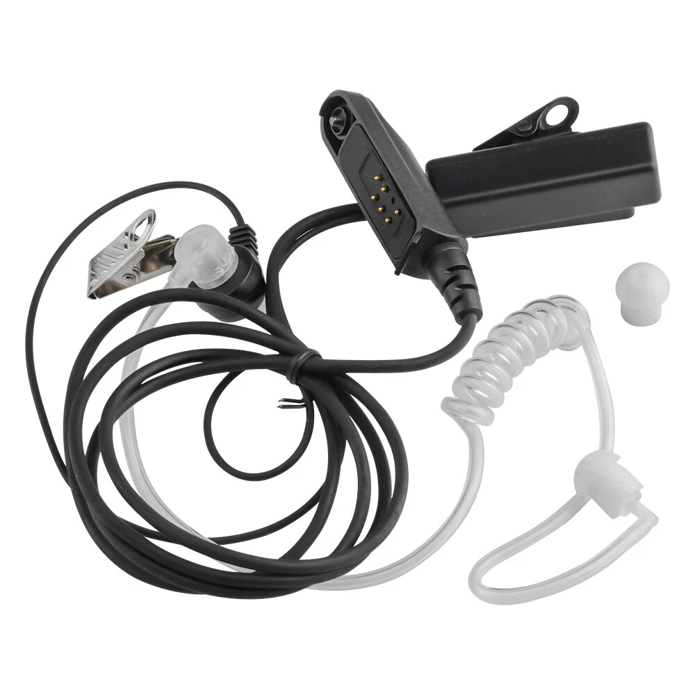 2 PIN Mic Covert Acoustic Tube EARPIECE HEADSET For Motorola Radio