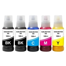Sublimation Ink Refill for Epson EcoTank T502 T522 ET2720 2760 15000 - 5 Pack