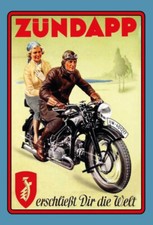 Blechschild 20x30 Z&uuml;ndapp Motorrad Oldtimer Werbung Werkstatt Deko Sammler Bar