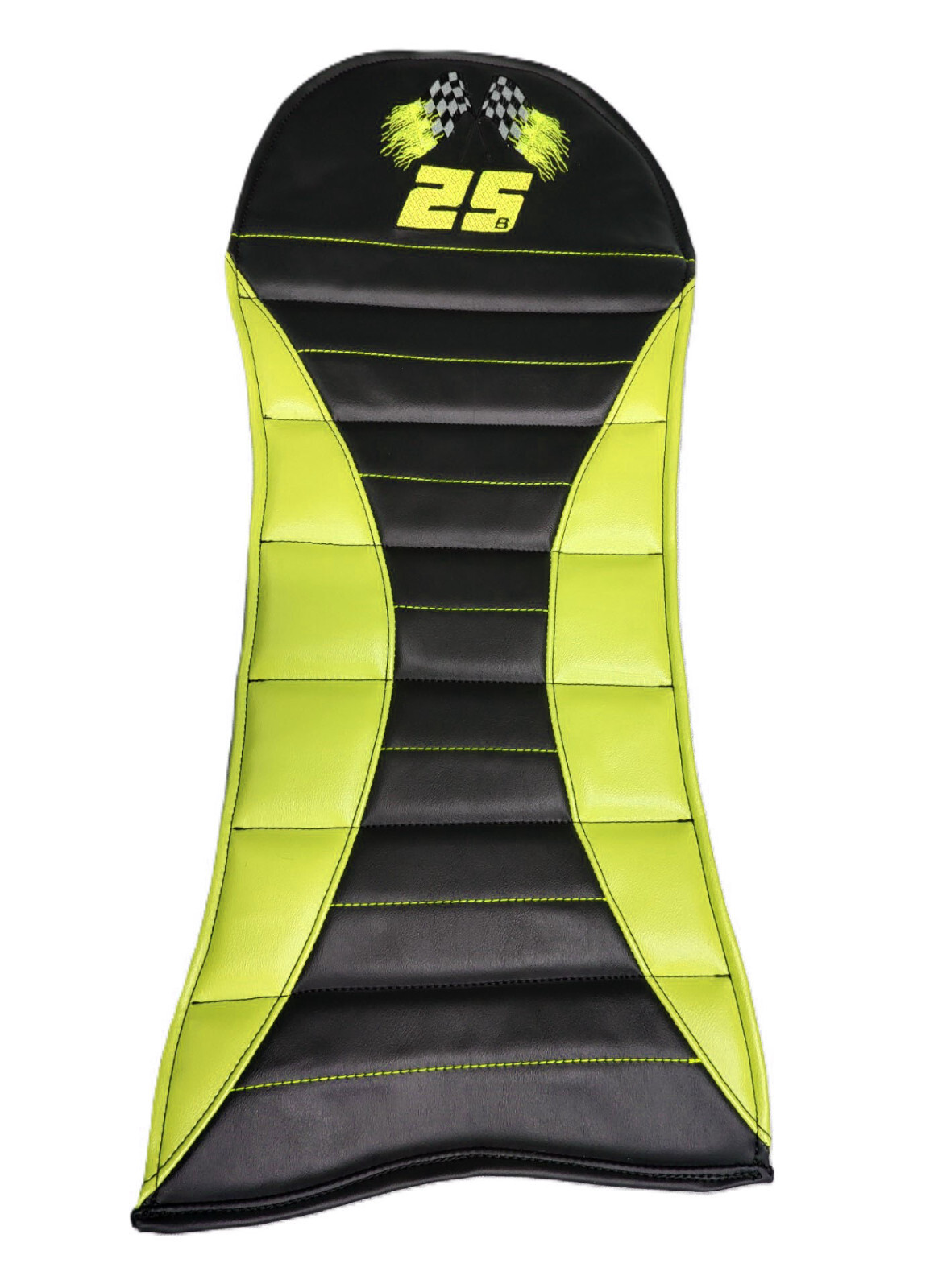 RACE KART CHAMP KART SEAT PAD WITH YOUR RACE NUMBER SIZE SMALL YELLOW/BLACK