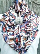 Wild Rag Scarf Western Cowboy Buckaroo Scarves Bandana Cowgirl Silky Paisley wh