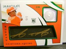 ARISTIDES AQUINO RC #1 /5 CLUTCH RPA BUTTON IMMACULATE COLLECTION PANINI 2020