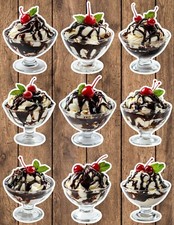 Ice Cream Sundae Die Cut Vinyl Stickers Set Scrapbooking Laptop Waterbottle