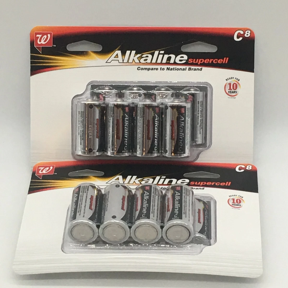 Battery Size C 2 Packs of 8 Walgreens Alkaline Supercell