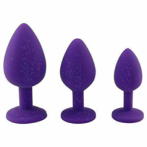3Pcs/Set Silicone Jeweled Butt Plug Anal Jewel Trainer Sets Enhance Sex Orgasm - Picture 11 of 14