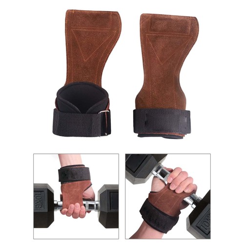 Gym Weight Lifting Hand Grips with Wrist Straps Anti Slip for Power Lifting