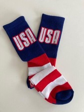 USA Men s Patriotic Crew Socks Gray Red Size 6-10 NWT