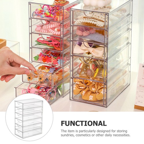 Desktop Storage Box Transparent Clear Plastic Bins Drawer Organizer - Picture 9 of 12