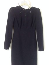 ALEXANDER MCQUEEN BLACK LONG SLEEVE DRESS SCOOP NECK SIZE 40