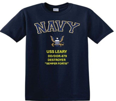 USS LEARY  DD/DDR-879* DESTROYER*EAGLE SHIRT*NAVY OFFICIALLY LICENSED