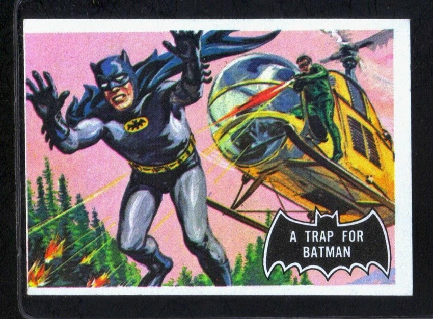 1966 Topps BATMAN Black Bat #37 Trap for Batman! Vintage Trading