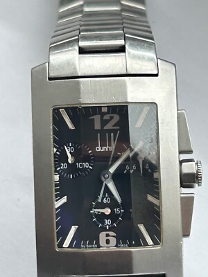 Chronograph Dunhill Dunhill Quarz Herrenuhr stahl band voll funktion (z560)