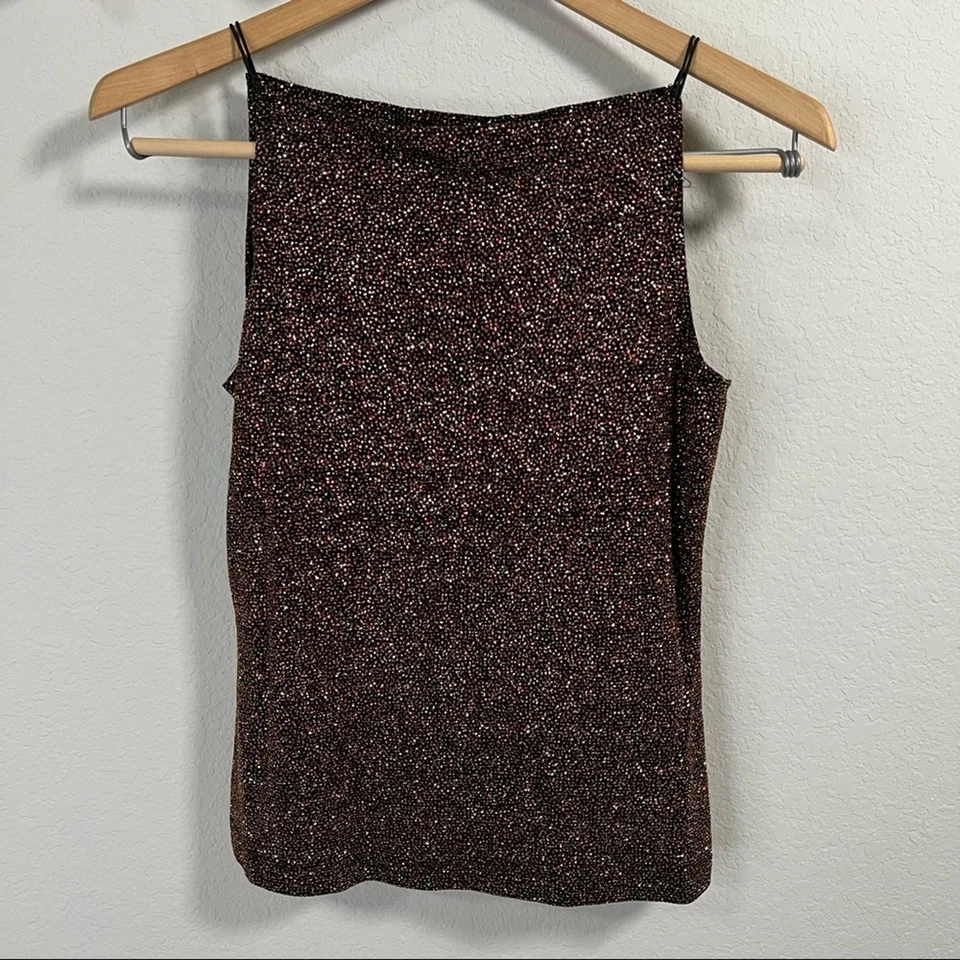 复古 My Michelle 闪耀方领背心,尺寸 L — 第 3/4 张图片