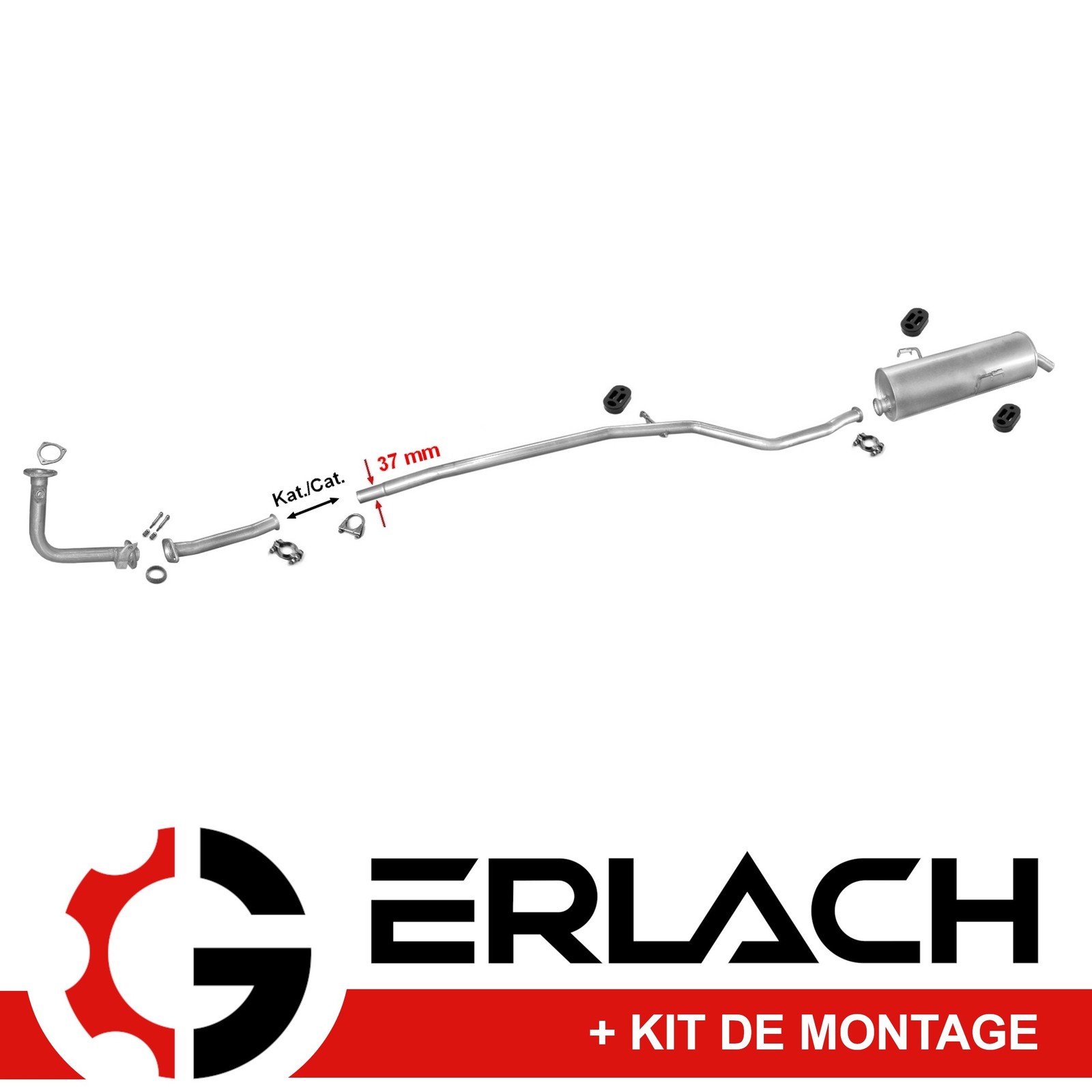 Echappement silencieux Peugeot 206 1.4i anti vibration et bruit metallique 4417