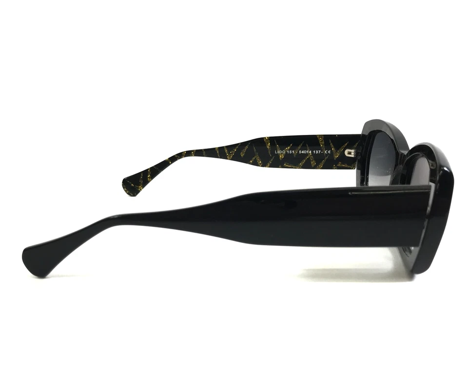 Gafas de sol Jean Lafont LIDO 151 negras brillantes monturas de ojos de gato lentes grises degradados Foto 4 de 4