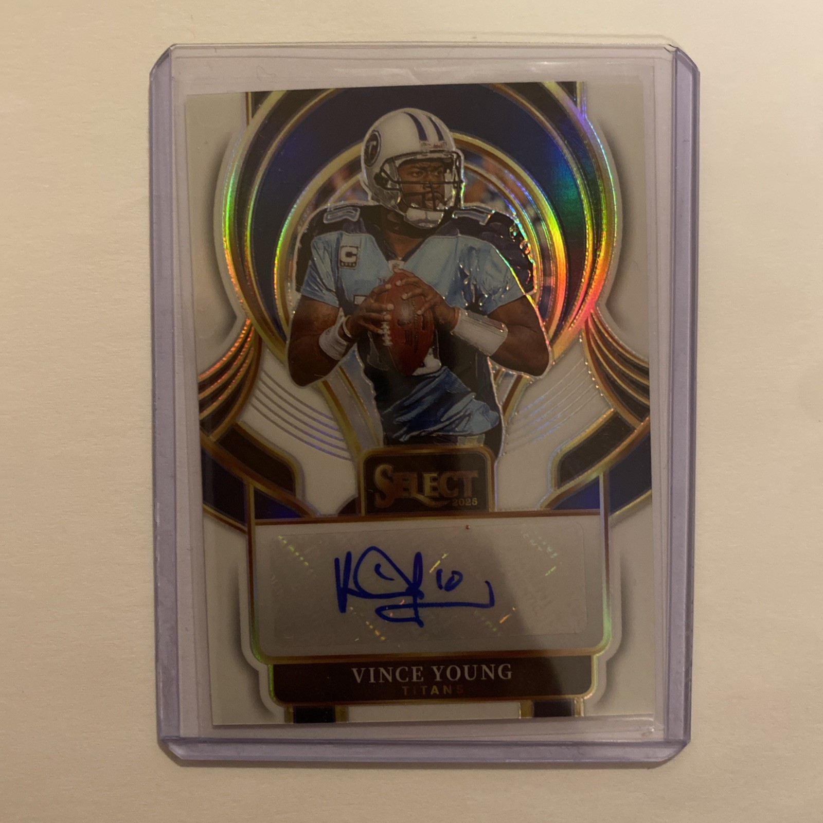 2025 Panini Select Signatures Vince Young Autograph White Prizm 45/50 SIP-VYG