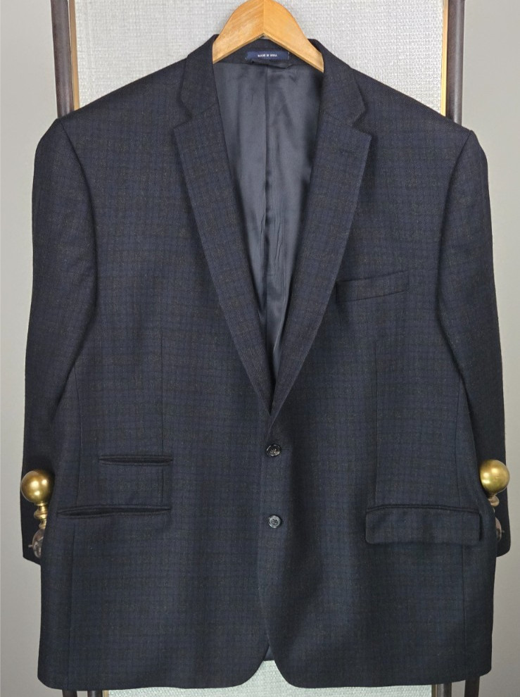 RALPH RALPH LAUREN Mens Size 52 Wool Blackwatch Plaid Elbow Patch Jacket Lined image 4