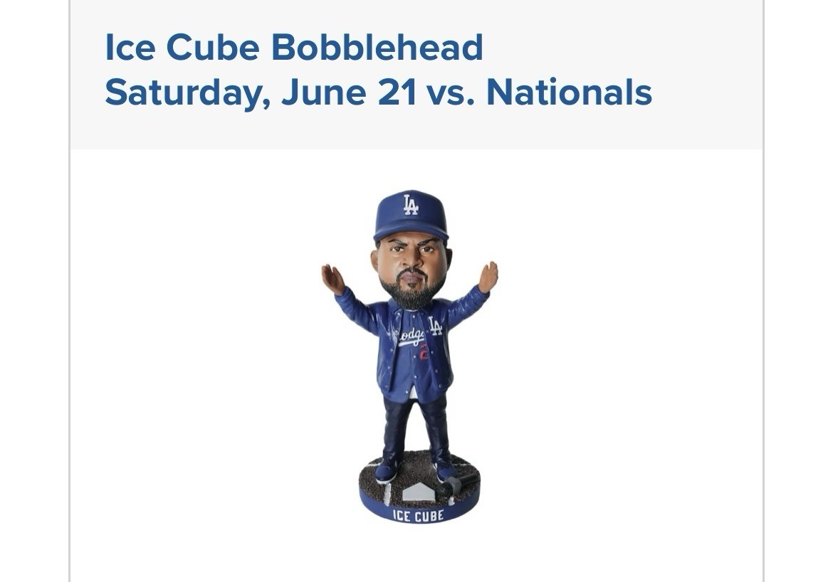🎤🎧🎵 Ice Cube Bobblehead Los Angeles Dodgers SGA Giveaway
