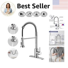 Modern Spring Kitchen Faucet with Pull Out Sprayer for Stylish Spaces  1 Handle