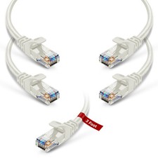 5 PCS Cat6 Ethernet Patch Cable 3 ft Snagless 10Gbps 550Mhz Network White