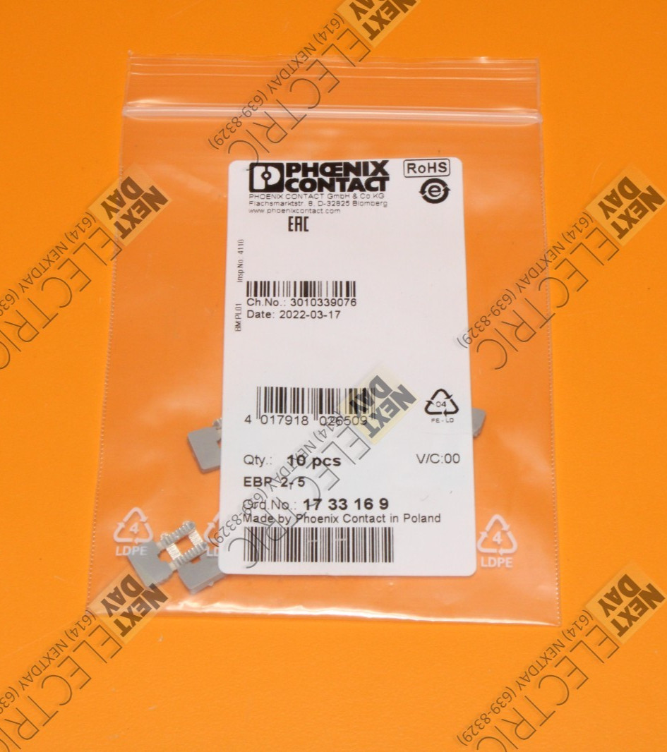 10pcs Phoenix Contact, EBP 2-5, Jump Pins Jumper Insertion Bridge Terminal Block
