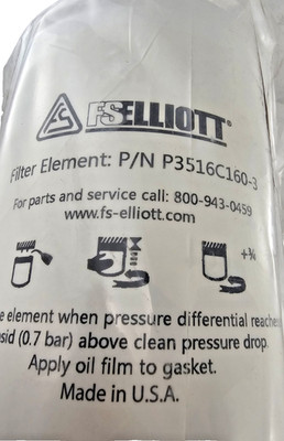 FS Elliott P3516C160-3 Polaris P500 Compressor Oil Filter