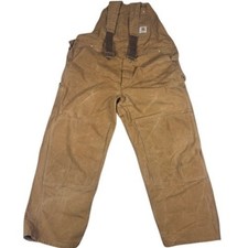 Carhartt Overalls Men's 44 Duck Bib Double Knee R01 Workwear Canvas Rugged Pant