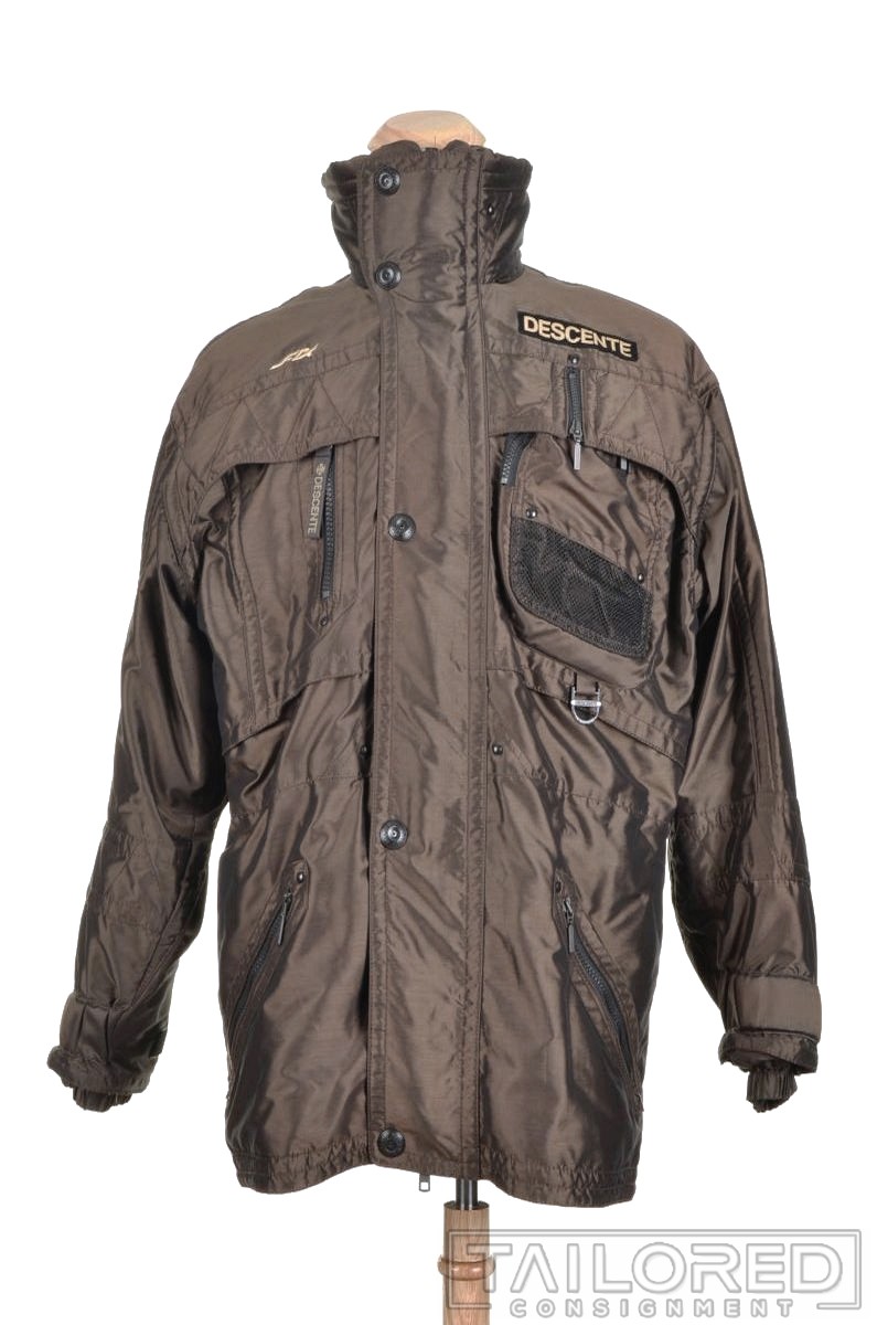 DESCENTE Solid Brown Polyester  Mens Ski Jacket C… - image 1