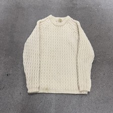 Vintage Irish Handknit Sweater Cable Knit Wool Fisherman