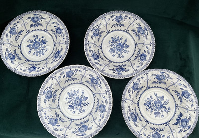 Johnson Brothers Blue Indues Rand 21,5 cm Pasta, Müsli, Suppe Dessert Schalen x 4
