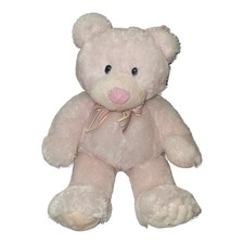 Russ Berrie Pink My First Teddy Bear Plush Stuffed Animal Bow 16"