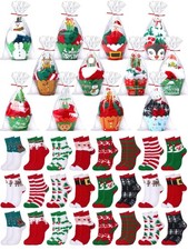 Suhine 24 Pairs Christmas Cupcake Fuzzy Socks for Women Girls Kids - DIY Gift...