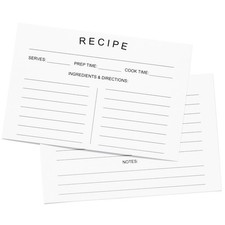 75 Recipe Cards 4x6inch Double Sided Thick Card Stock Fit with Recipe Binder Rec