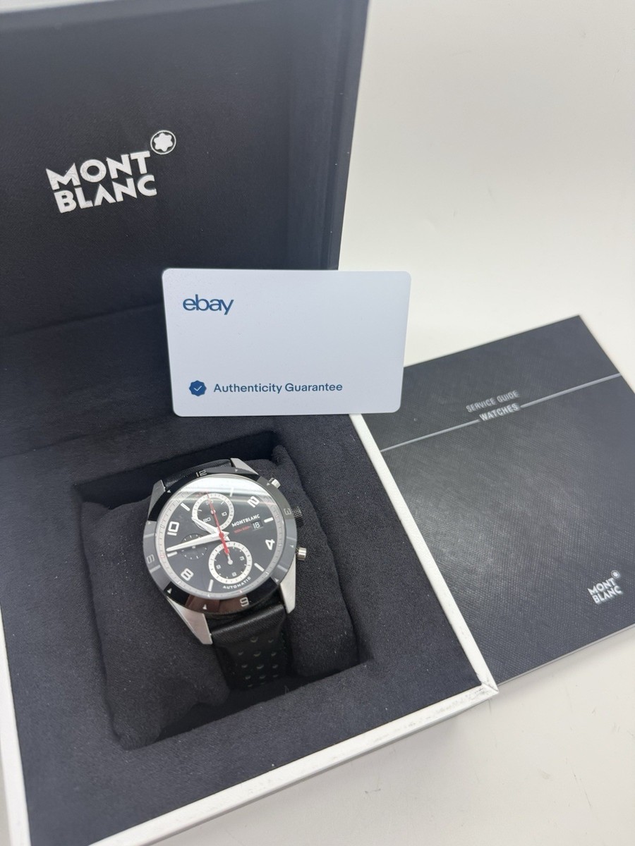 Ｖ−FIN (クリア） Montblanc Timewalker Chronograph Steel Black Dial Automatic Watch