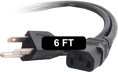 C2G 6FT Premium Replacement AC Power Cord - Durable Power Cable for TV, Computer