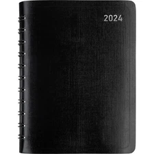 2024 Office Depot® Brand Weekly/Monthly Planner, 4" x 6", Black, January to