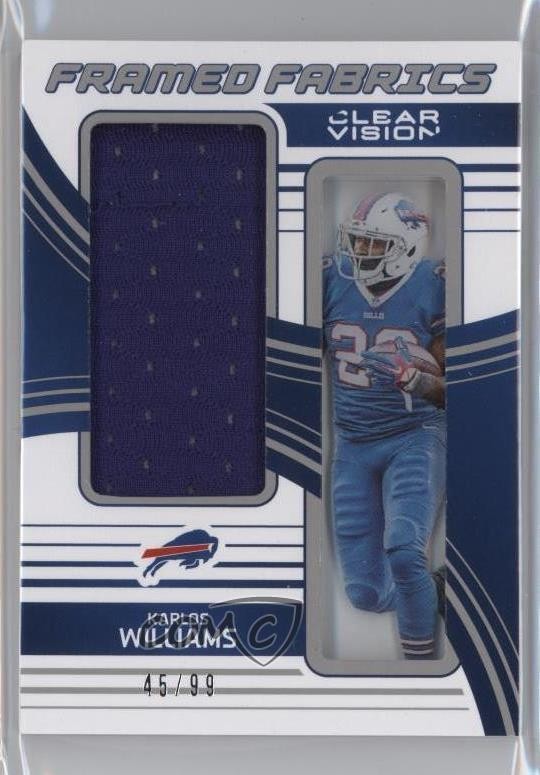 2016 Panini Clear Vision Framed Fabrics 45/99 Karlos Williams #2 0q0