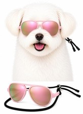 G029 Dog Cat Pet Aviator Sunglasses Glasses for Small Breeds up to 15lbs (Pin...