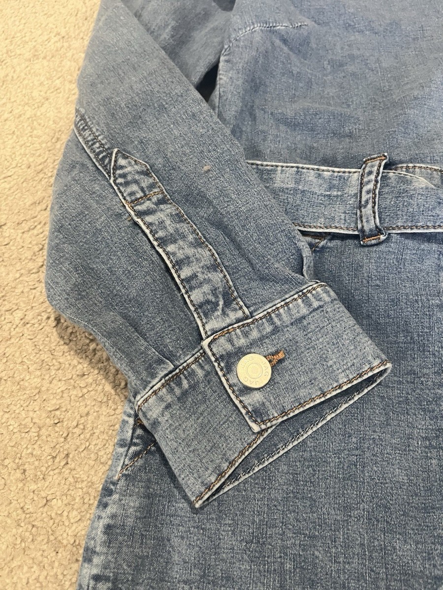 JAG Tie Waist Long Sleeve Denim Dress, Women's Mini Dress Size S | eBay