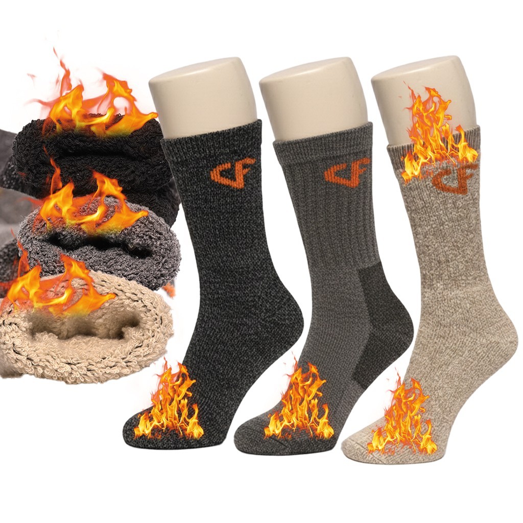 3-12 Pair Merino Lambs Wool Thermal Crew Socks Warm Heavy Duty Winter Boot 9-13