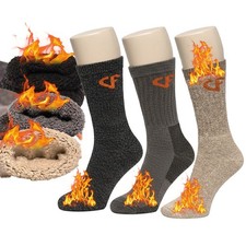 3-12 Pair Merino Lambs Wool Thermal Crew Socks Warm Heavy Duty Winter Boot 9-13