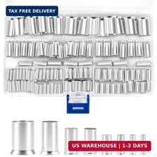 166PCS Wire Ferrules Kit, Silver Plated Copper Crimp Terminal Connector 8 Sizes