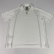 Tommy Bahama Polo Shirt Mens Medium White Marlin Logo Poly Rayon Short Sleeve