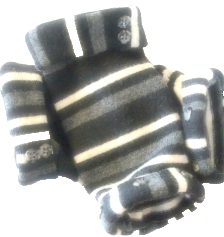 FINGERLESS GLOVES BLACK GRAY WHITE MERINO WOOL M L MEDIUM LARGE ARM WARMERS CUFF