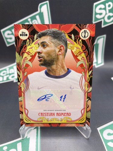 Topps Deco 2024 Cristian Romero Red 09/10 Autograph SP SSP