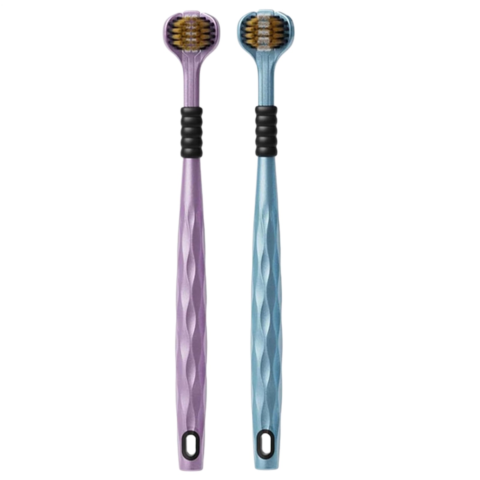 Triple Bristle Toothbrush 360° Teeth Cleaning Toothbrush 2 Pieces Brush