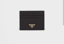 PRADA Saffiano Unisex Leather Wallet - Black