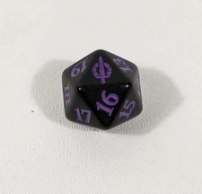 MTG d20 Spindown 20-side Life Counter die March of the Machines Black & Purple