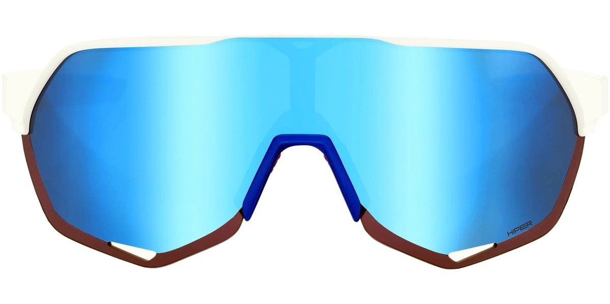 100% S2 TotalEnergies ワンハンドレッド サングラス 100% S2 TotalEnergies Team White Wrap Sunglasses w/ Bonus Lens